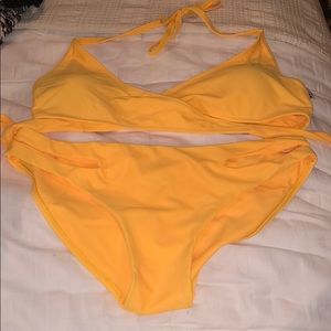 Zaful Yellow Crossfront Bikini
